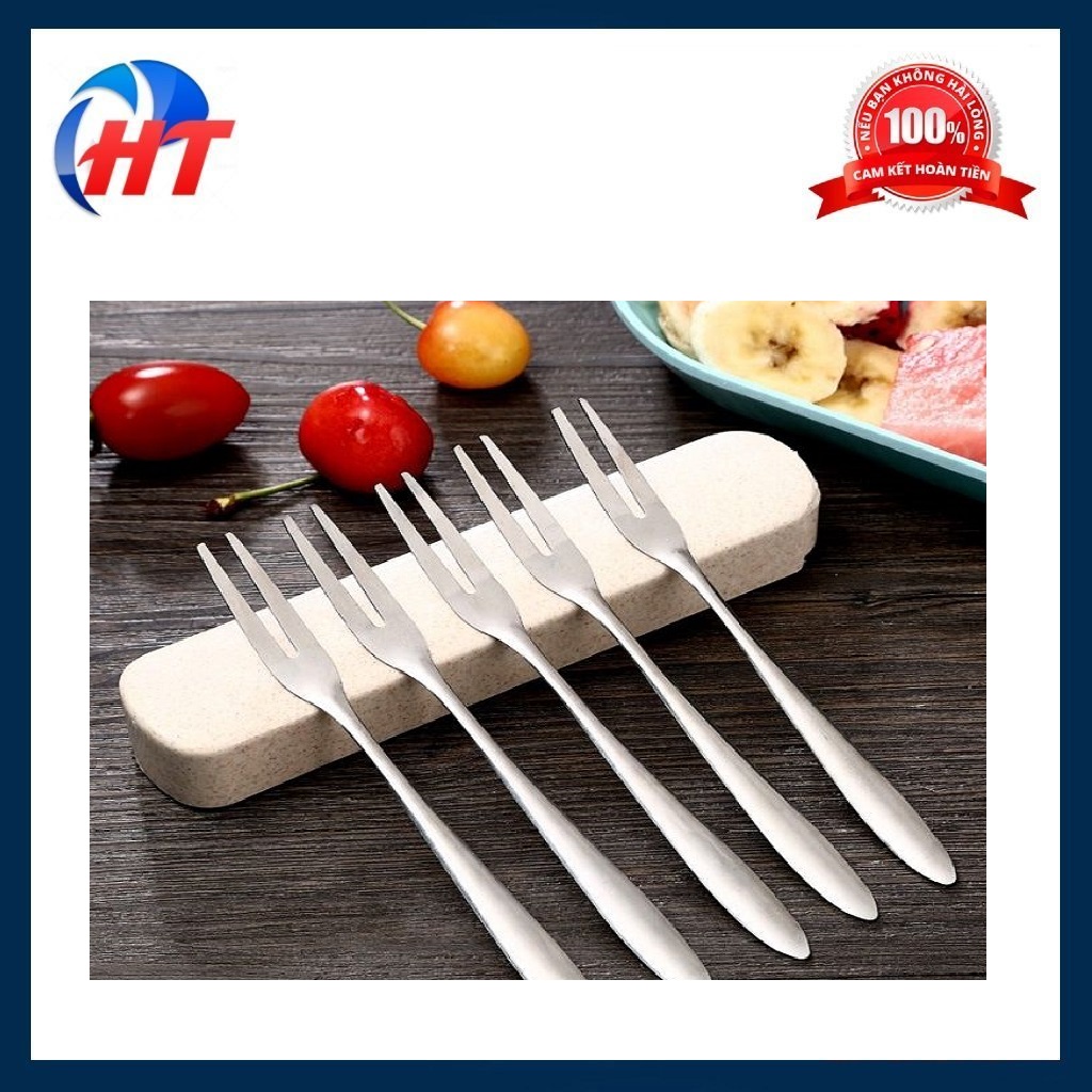 Bộ 10 Nĩa Hoa Quả Inox Cao Cấp Loại Đầu 2 Răng - HT