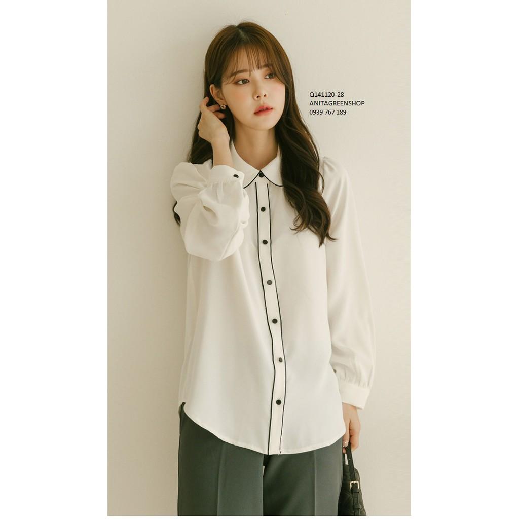 Q141120 ÁO SƠ MI NỮ PHỐI VIỀN