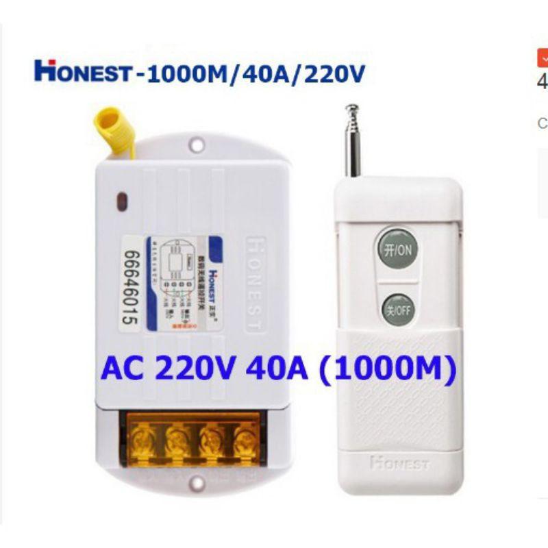 Công tắc điều khiển từ xa 1000m công suất lớn Honest HT-6220KGDThông số kỹ thuật - Điệp áp vào: 220v AC