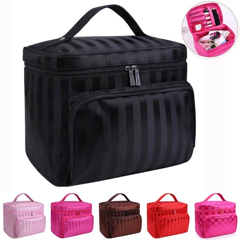 Professional Large Cosmetic Case Makeup Bag Storage Handle Organizer Portable Travel Kit Cosmetic Nail Tech Storage Beauty Box