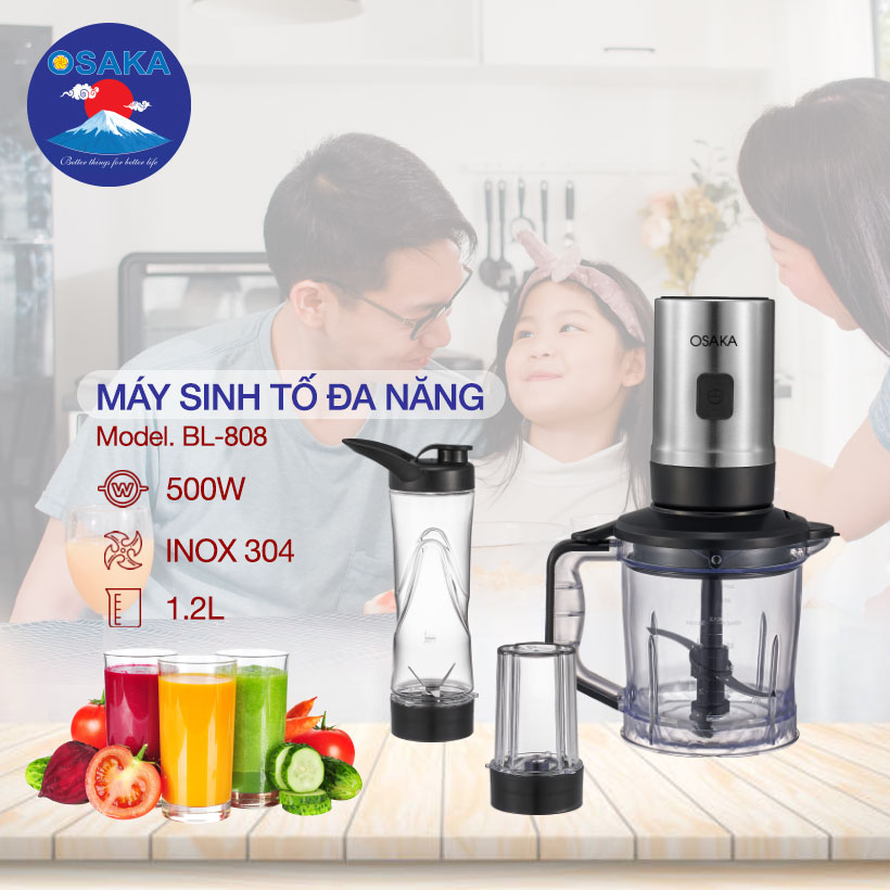 Máy Xay Sinh Tố Đa Năng Osaka BL808 - Hàng Chính Hãng