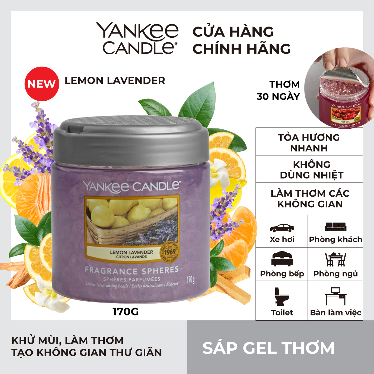 Sáp Gel Thơm Yankee Candle - Lemon Lavender (170g)