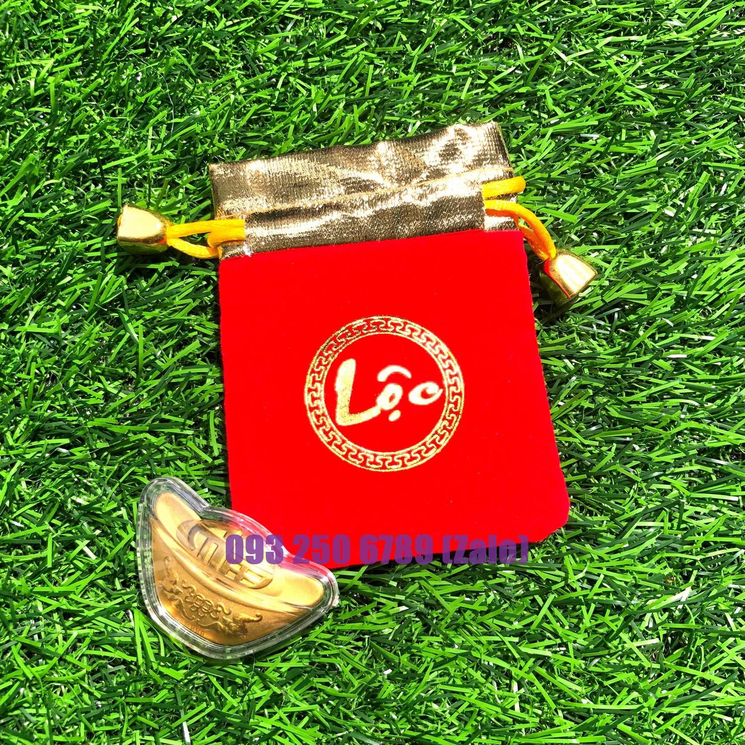 Thỏi Vàng Kim Nguyên Bảo Kèm Túi Phúc, Lộc - Chiêu Tài, May Mắn