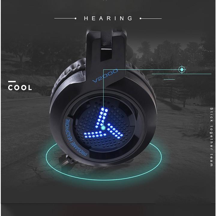 Tai Nghe Chụp Tai Gaming Zidli V2000 Có Micro Dành Cho Chơi Game, Âm Thanh Chất Lượng, Đèn Led Rgb