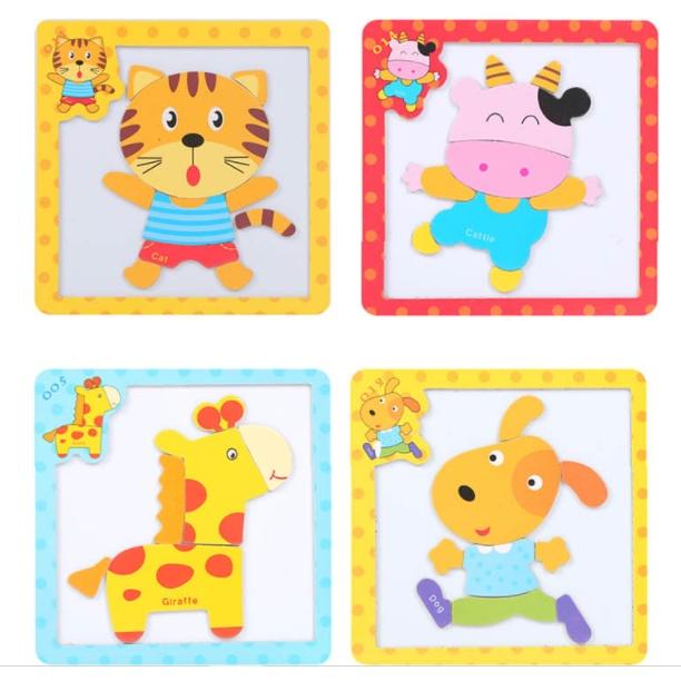 Tranh Ghép Hình 3D Động Vật, Phương Tiện Giao Thông Bằng Nam Châm Cho Bé