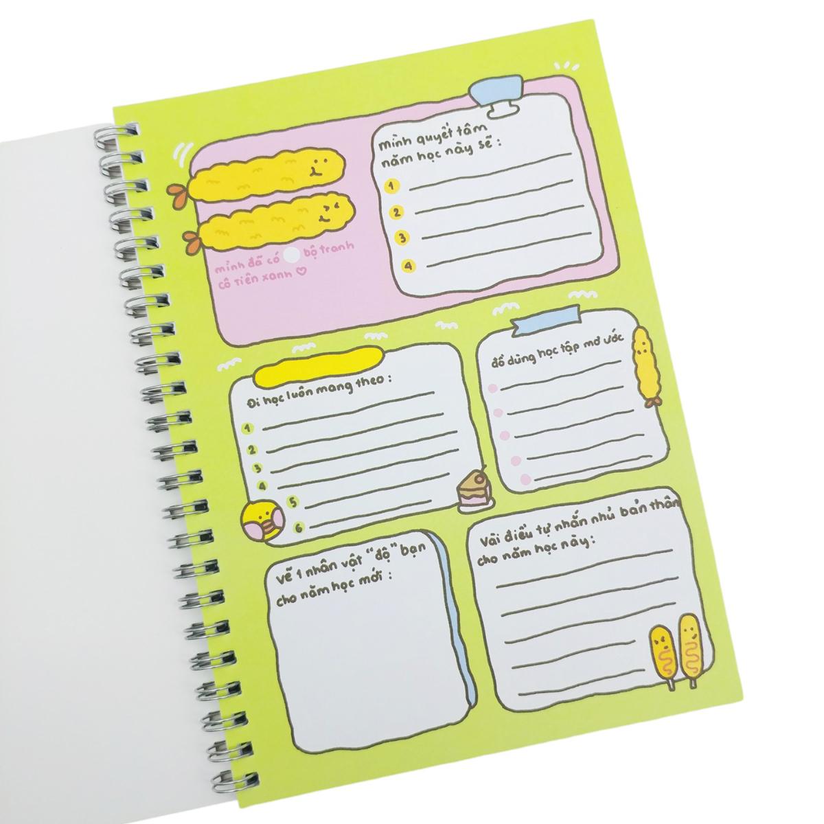 Sổ Tay Lò Xo A5 - Kẻ Ngang - 100 Trang 100gsm - Cô Tiên Xanh - Cửa Hàng Squishy