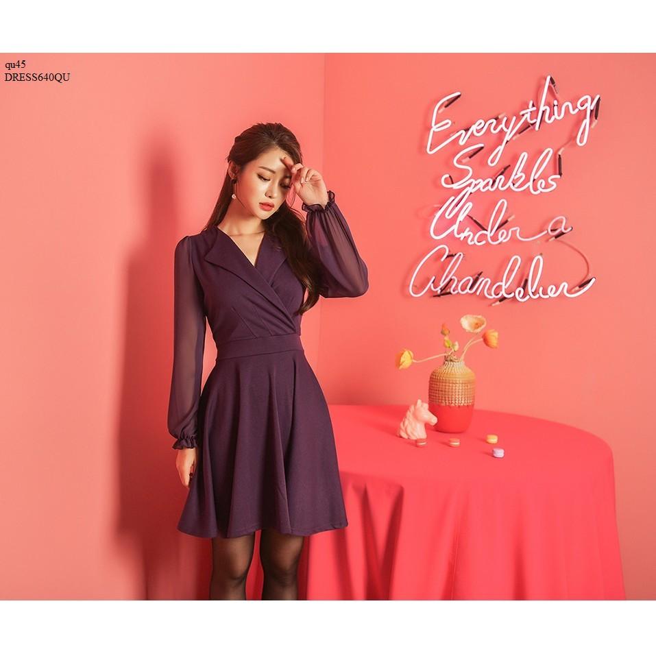DRESS532 ĐẦM XÒE PHỐI TAY VOAN