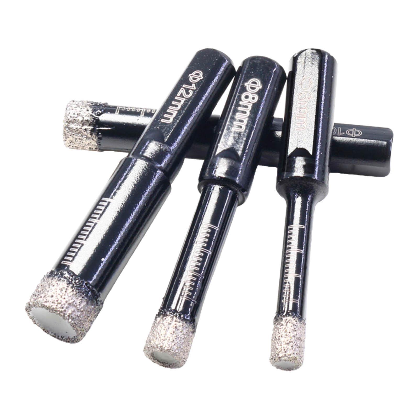 Dry Diamond Drill Bits Set 6/8/10/12mm Core Drill Bit Kit for Porcelain Marble Tile/Ceramic