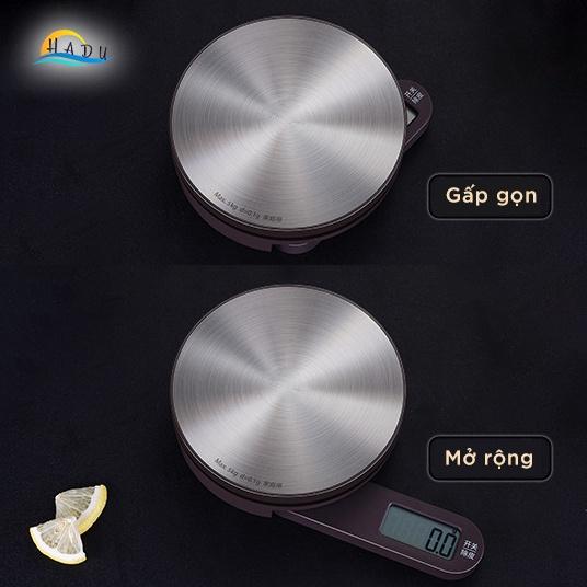 Cân Tiểu Ly Điện Tử Nhà Bếp Mini 5kg 0 01g Cao Cấp Inox 304 Đạt Chất Lượng Đức HADU