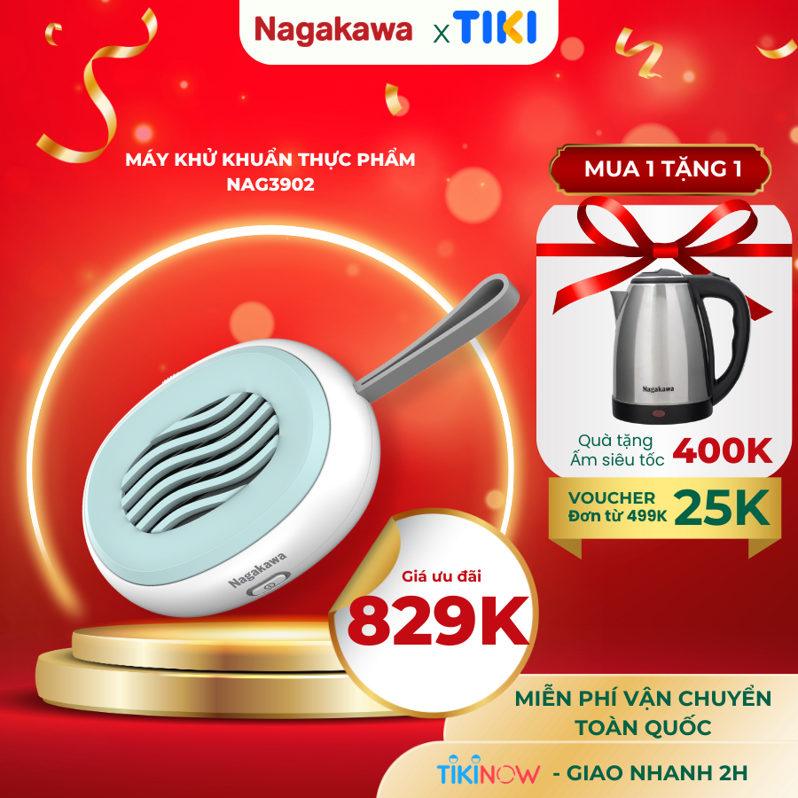 Máy Khử Khuẩn Thực Phẩm Cầm Tay Nagakawa Nag3902 - Công Nghệ Hydroxyl - Hàng Chính Hãng