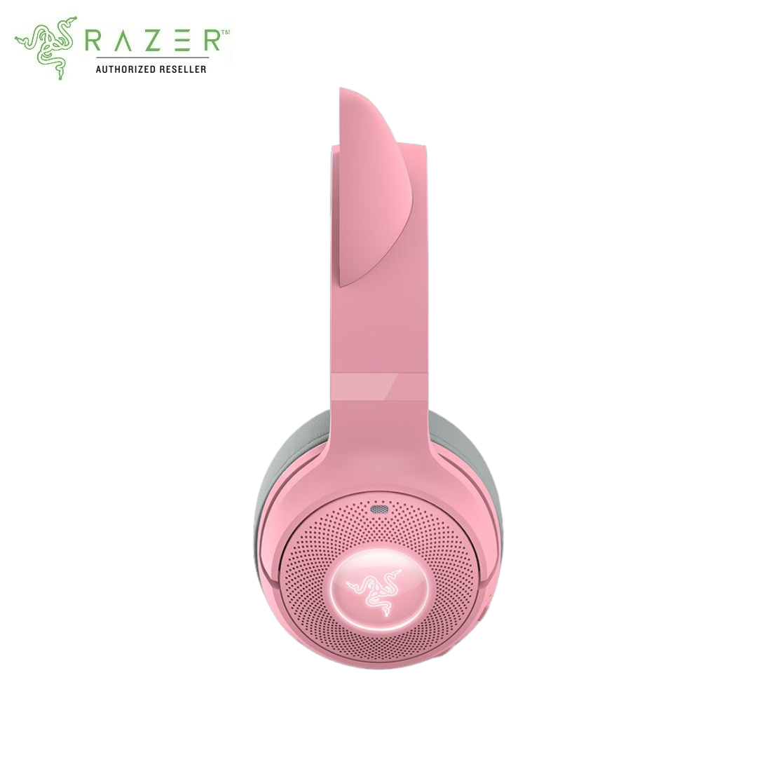 Tai nghe không dây choàng đầu Razer Kraken Kitty V2 BT-Hồng(Quartz Edition)-Wireless Bluetooth RGB Headset with Kitty Ears_Mới, hàng chính hãng