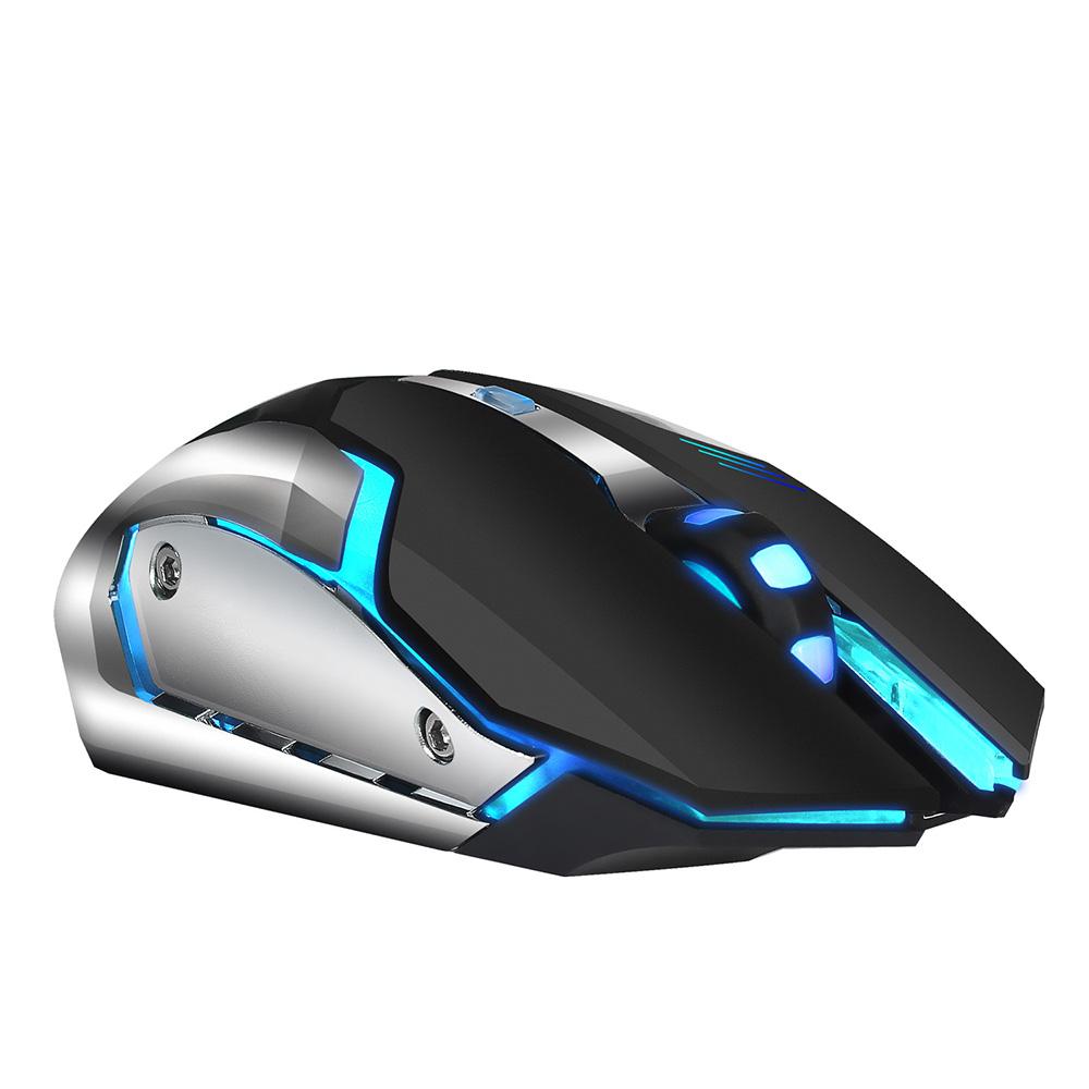 HXSJ M10 Gaming Wireless Mouse 2400 DPI Rechargeable 7 color 6 Backlight Breathing Ergonomic Mouse for Computer Desktop