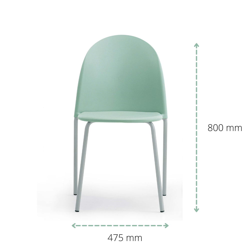 Ghế bàn trang điểm màu xanh mint bạc hà Ghế thân nhựa PP chân thép sơn tĩnh điện FLASH Morden Trending Chairs 