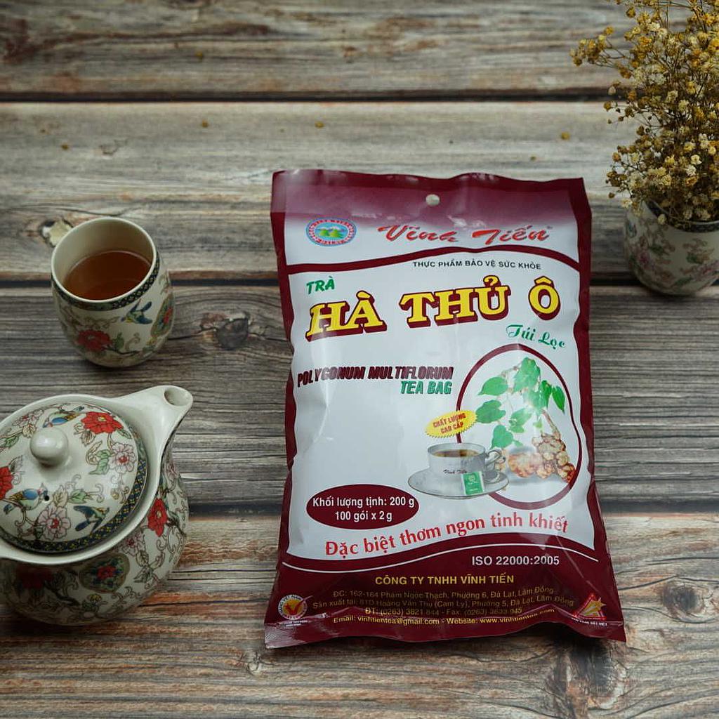 Trà Hà Thủ Ô Túi Lọc Vĩnh Tiến - Bổ Huyết, Ngăn Tóc Bạc Sớm, Ngừa Rụng Tóc