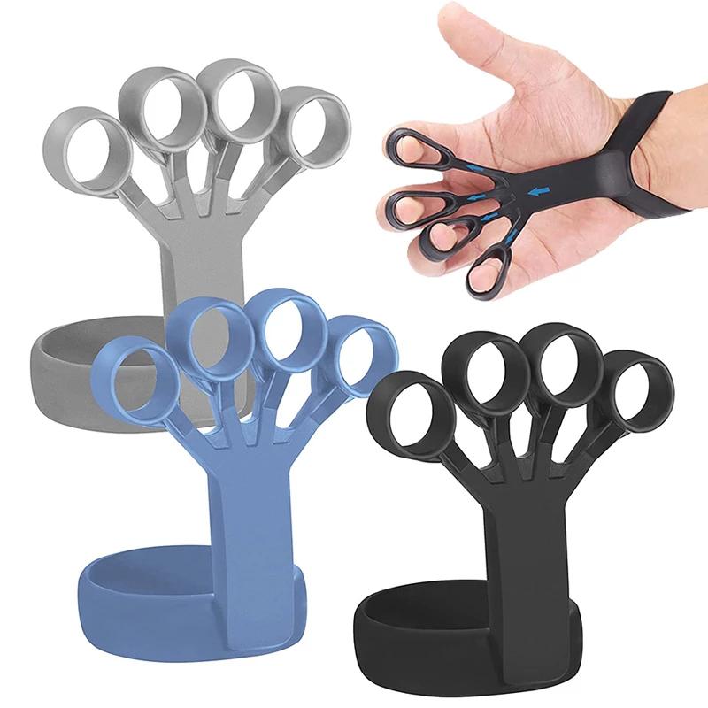 Silicone GRIP Thiết bị tập thể dục ngón tay Viêm viêm khớp tay cầm tay tăng cường huấn luyện phục hồi chức năng để giảm đau Color: Gray