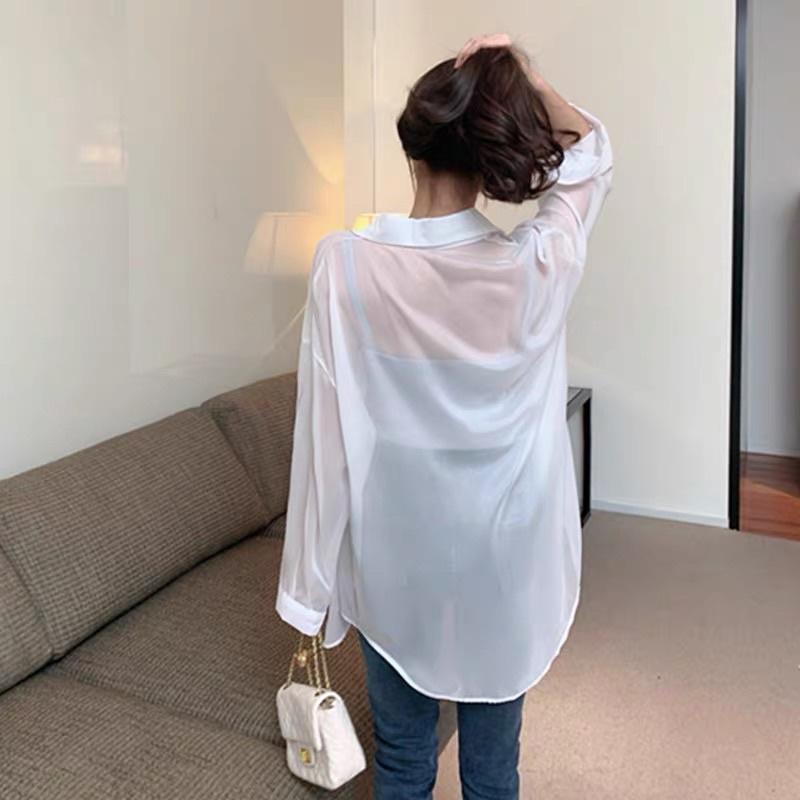 Áo sơ mi chất tơ mỏng nhật cao cấp đi biển khoác ngoài sexy quyến rũ thêm trang phục