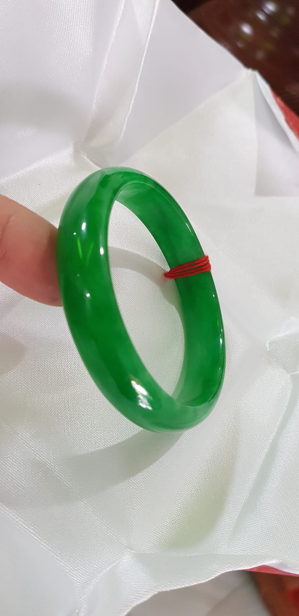 Vòng Đá cẩm thạch Bản HẸ LÝ 53mm Xanh Lý ĐậmTươi bóng đẹp Size 53mm x cao 12mm x dầy 6mmNữ 52kg - 56kg mệnh Mộc Hỏa Thủy Món Quà Ý nghĩa Anh Chị tặng chính bản thân mình, Mẹ, Vợ, người thân yêu ạ