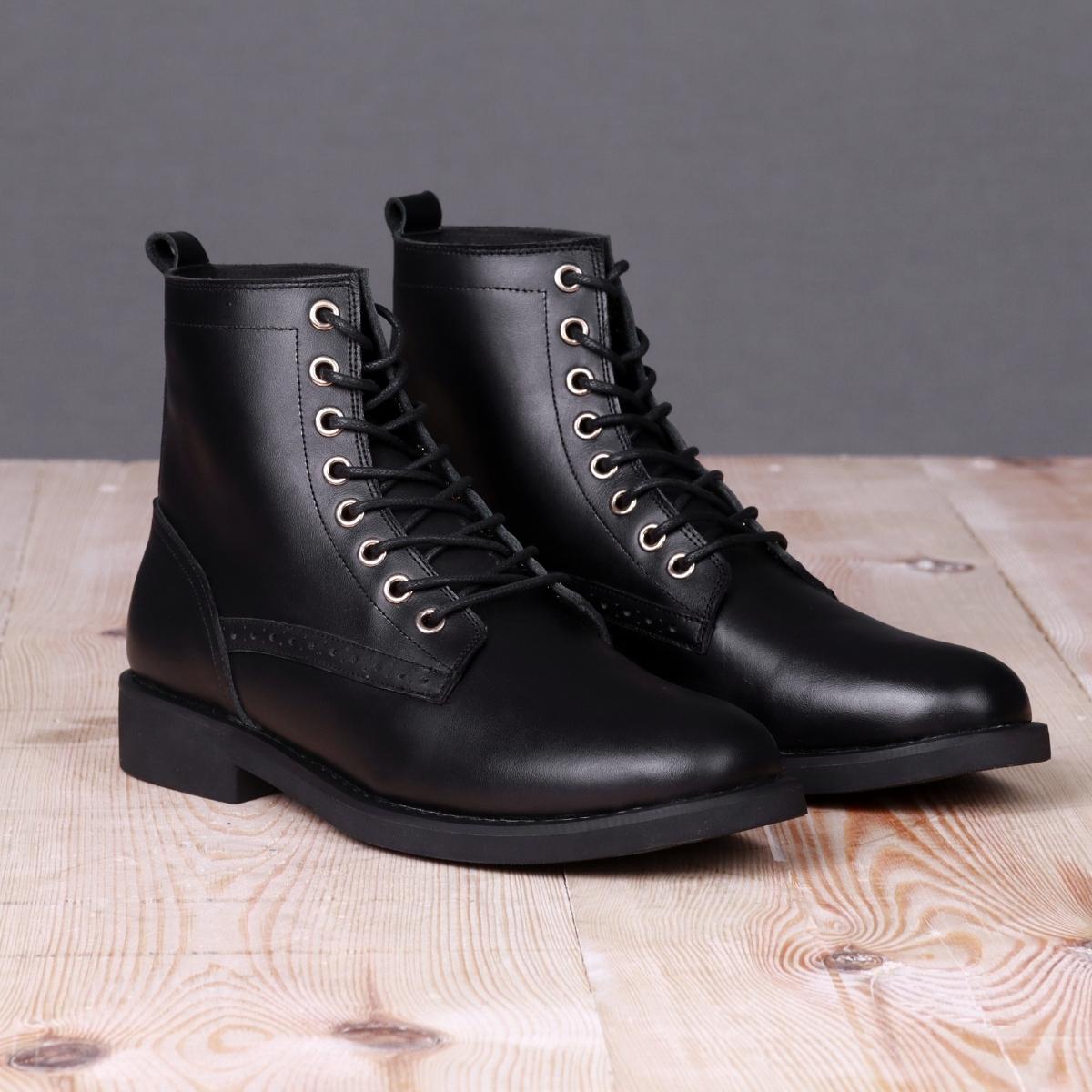 Giày da nam Combat Boots Captain 01 da bò nhập khẩu Lucas Shoes