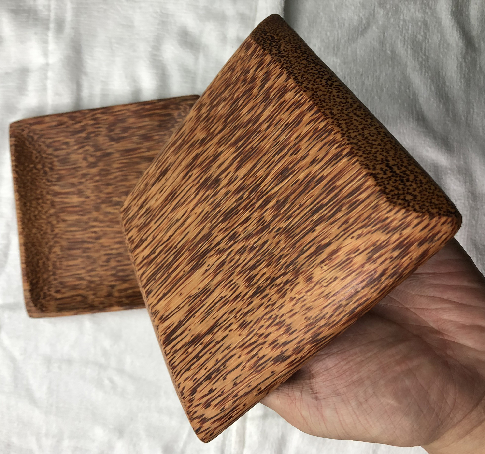 Combo 2 Dĩa Gỗ Dừa Hình Vuông