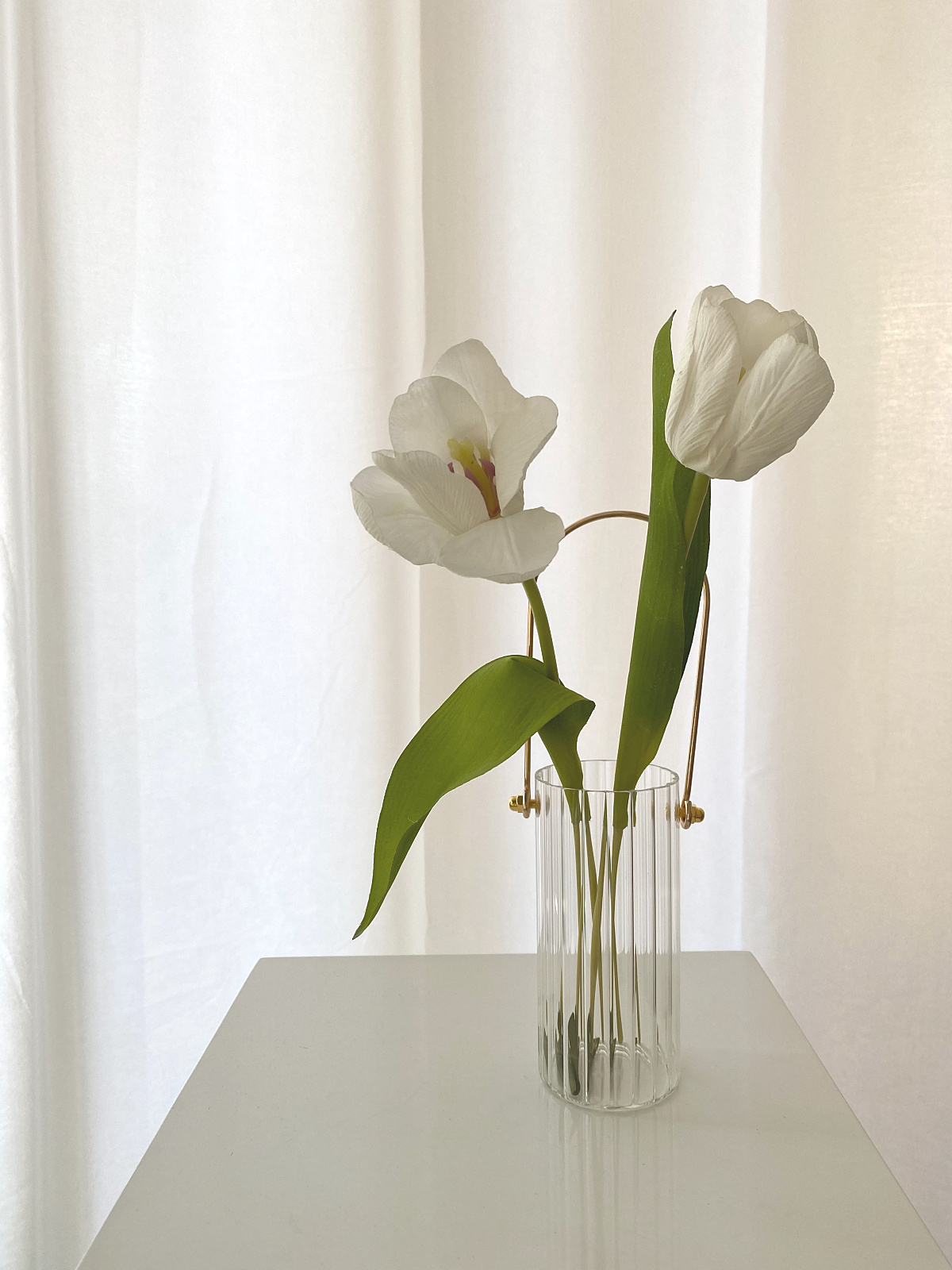 Bình hoa decor thủy tinh , lọ hoa có tay cầm trang trí nhà cửa bình hoa trang trí Hàn Quốc Collen