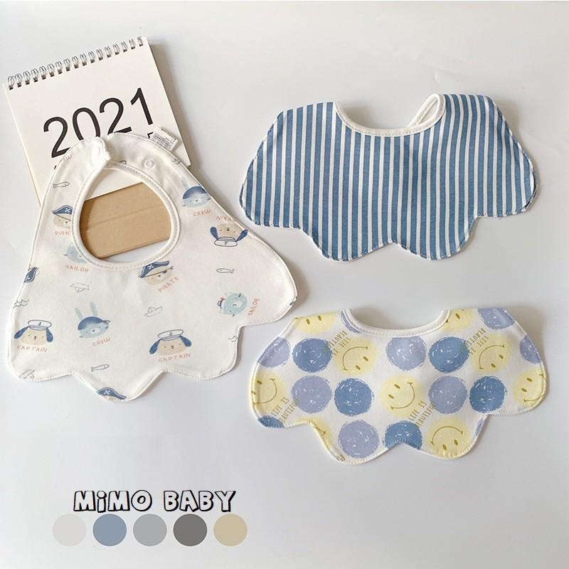 Set 3 yếm cổ hình dẻ quạt cotton mềm mại cho bé Mimo Baby YC07