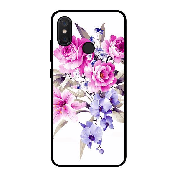 Ốp lưng dành cho điện thoại Xiaomi Mi 8 Hoa Ly Mẫu Đơn Nền Trắng