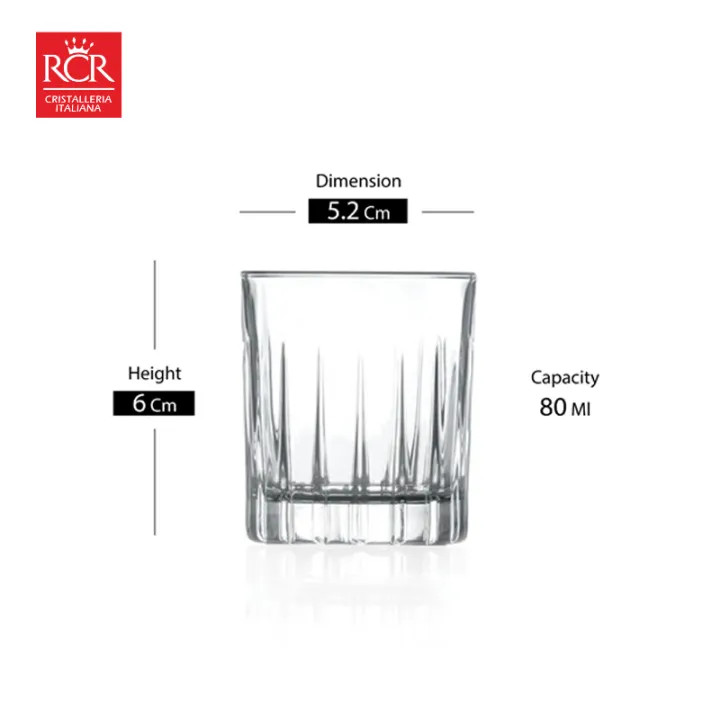 Bộ 6 Ly Shot Thuỷ Tinh Pha Lê RCR - Timeless Liqueur Tumblers 80ml