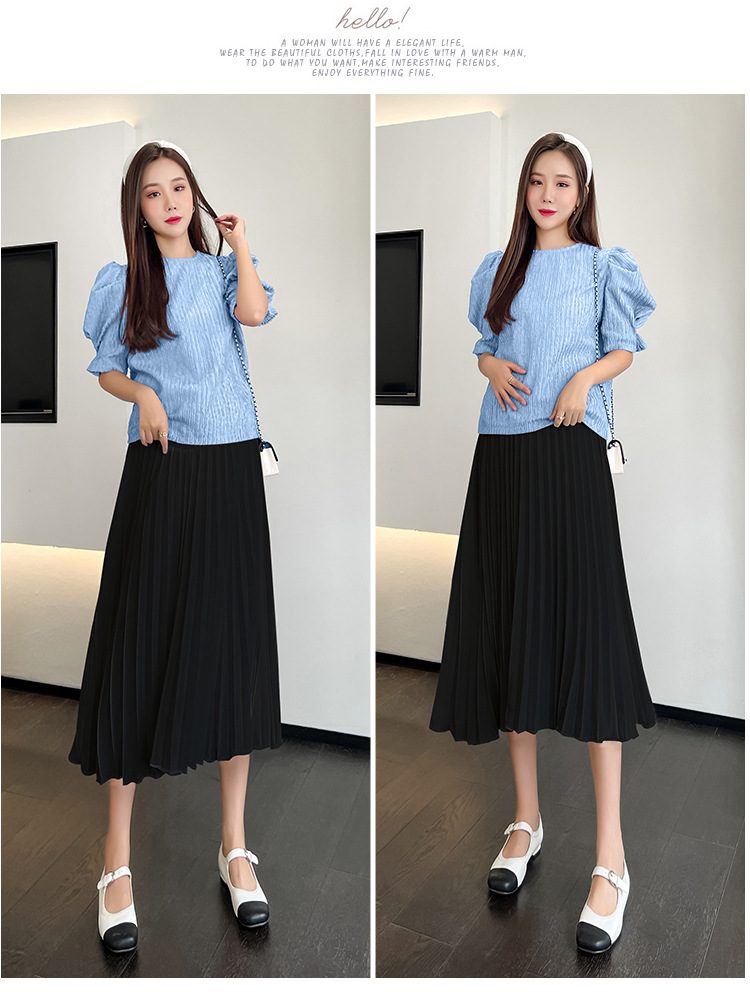 Chân váy bầu xếp ly dáng dài mùa hè QBV1630