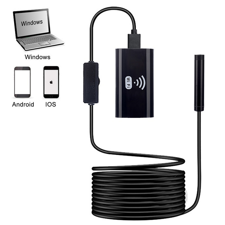 Camera nội soi chống nước 3,5 mét WIFI IOS,Android Endoscope YPC Ø8mm HD720p - Home and Garden