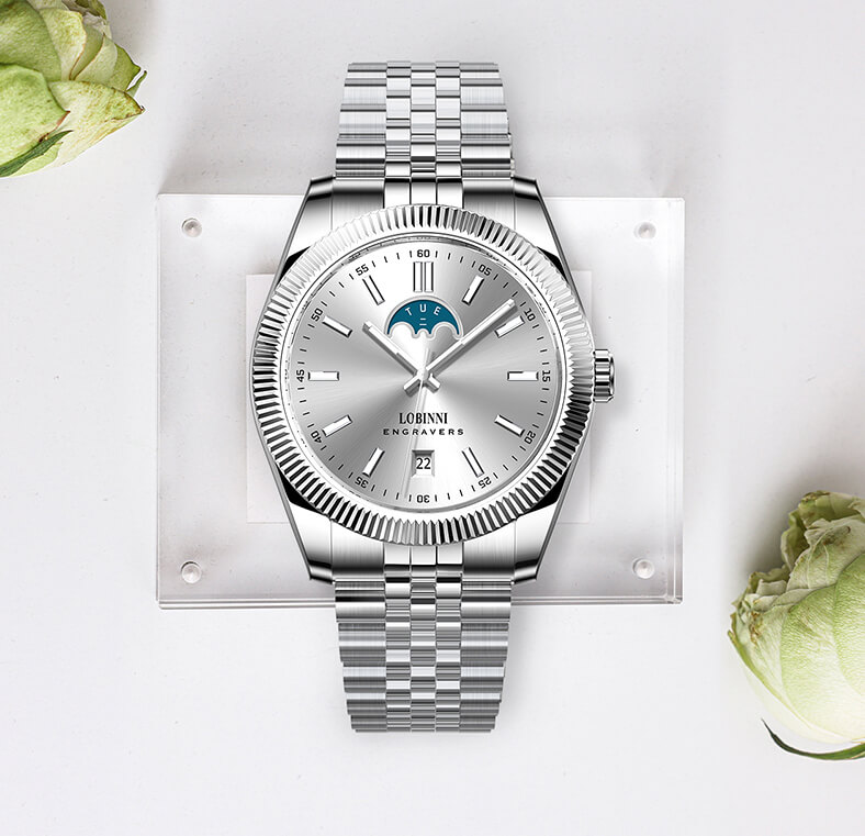 Đồng hồ nam chính hãng LOBINNI L19018-2,Kính Sapphire,chống xước,chống nước 50M,BH 24 tháng,máy cơ(Automatic)