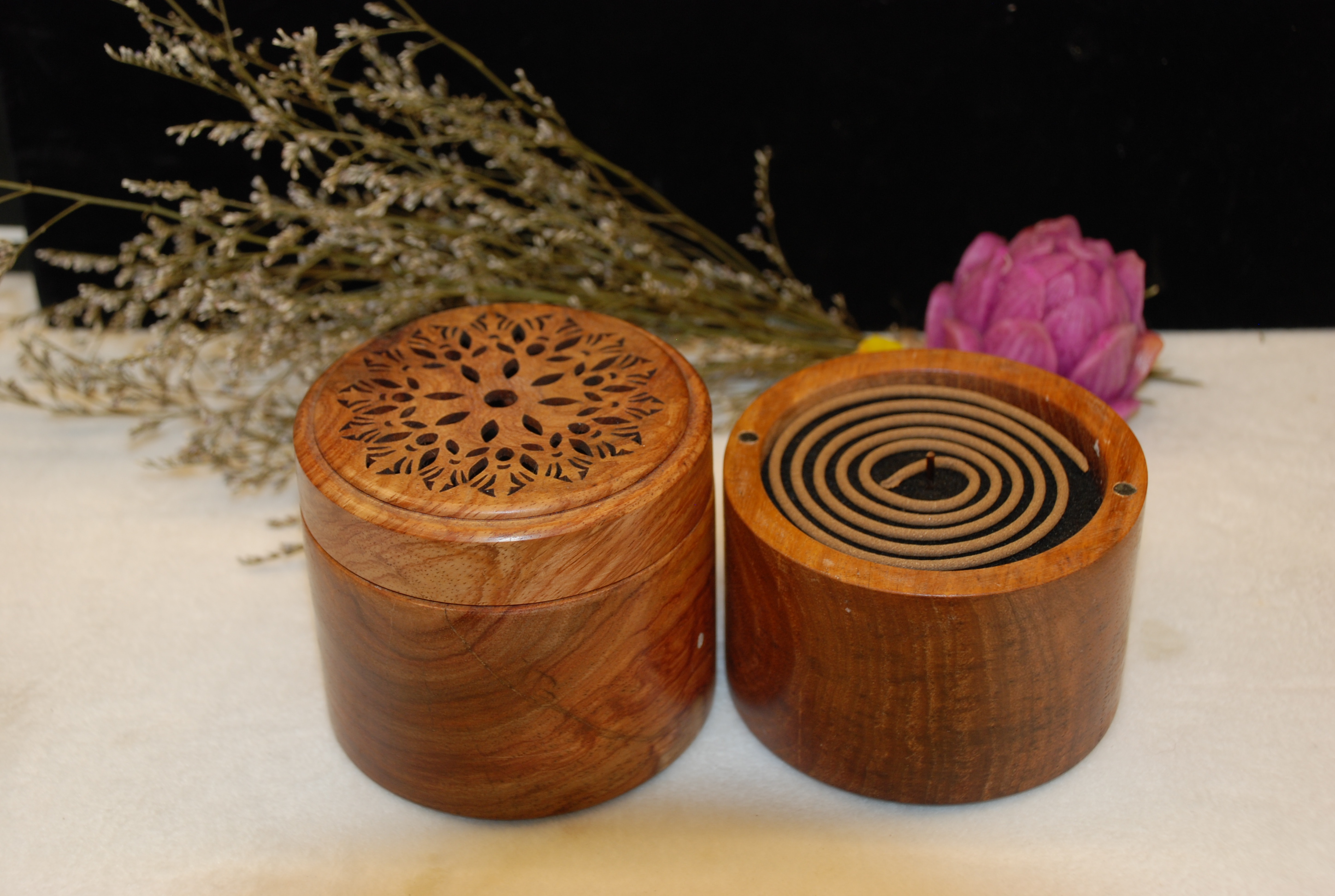 Xông trầm gỗ hương khoanh 2in1