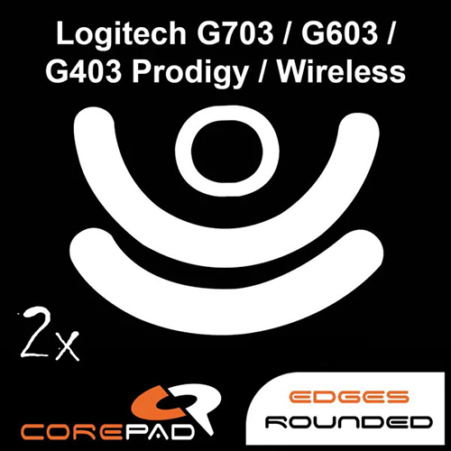 Feet chuột PTFE Corepad Skatez Logitech G703 Lightspeed/G603 Lightspeed/G403 HERO/Prodigy/Wireless - 2 Bộ - Hàng Chính Hãng