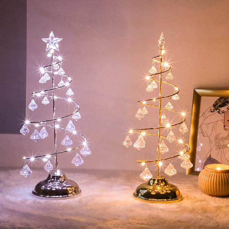 Đèn Led Hình Ngôi Sao Pha Lê Trang Trí Cây Thông Giáng Sinh