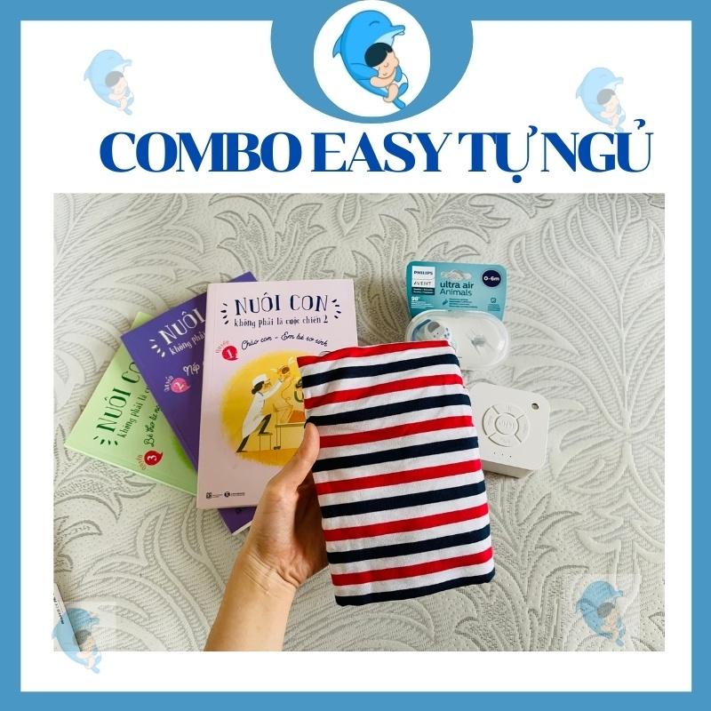 Combo công cụ cho bé tự ngủ gồm quấn chũn cocoon, ti giả, máy tiếng ồn trắng tặng sách hướng dẫn