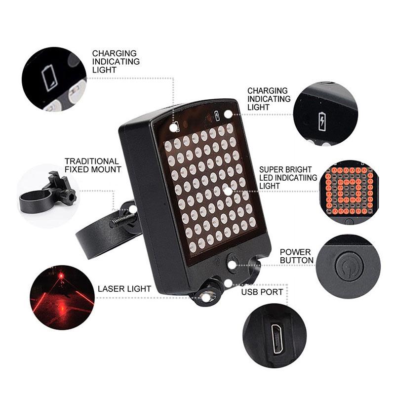 Đèn LED tín hiệu không dây chống nước cho xe đạp leo núi