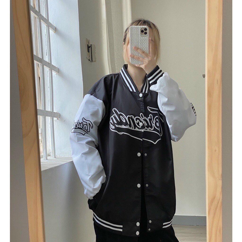 Hình ảnh Áo Khoác Bomber Varsity Jacket Dù 2 Lớp TORI Form Rộng Nam Nữ Unisex Cúc Bấm - Trẻ Trung Năng Động Ulzzang