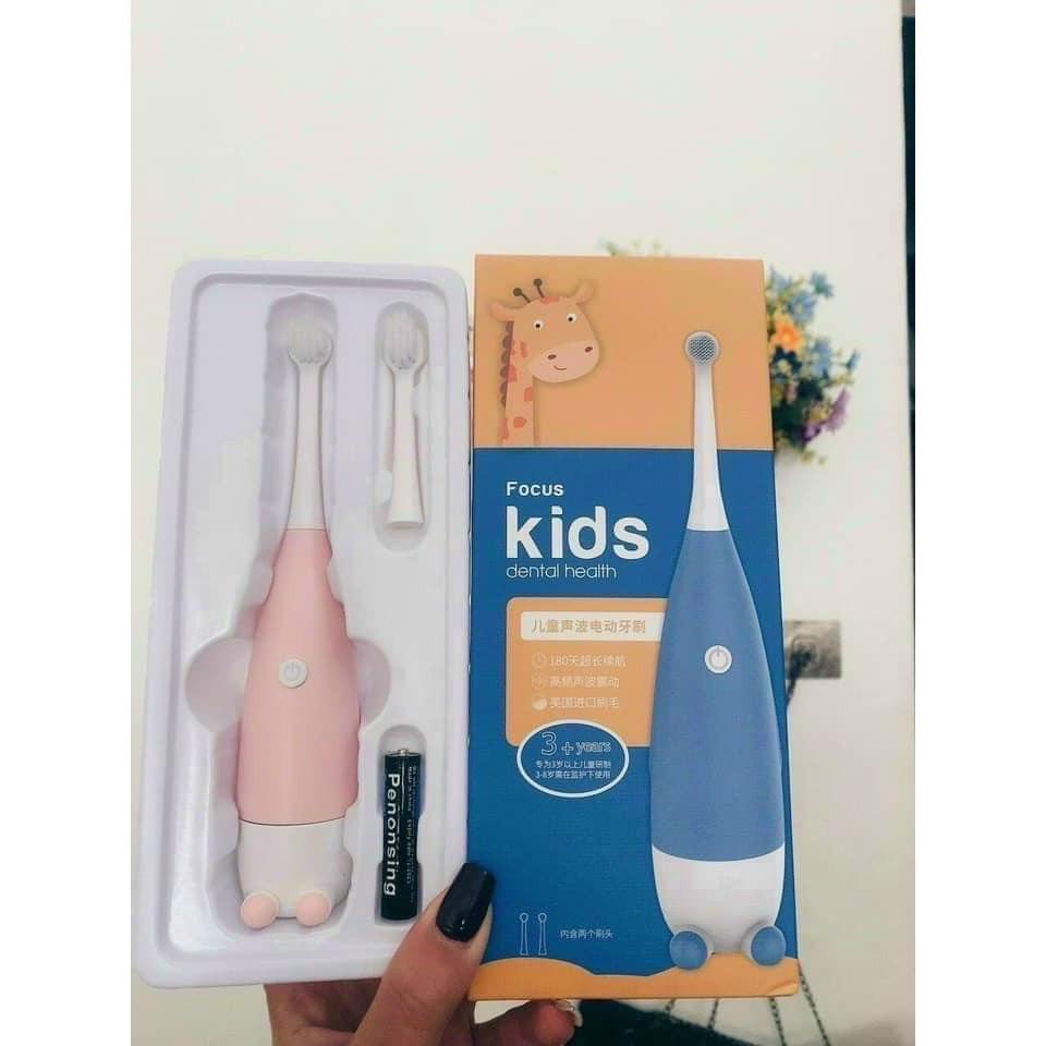 Bàn Chải Đánh Rưng Điện KIDS Cho Bé Yêu - Tặng Kèm Pin và 1 Đầu Bàn Chải