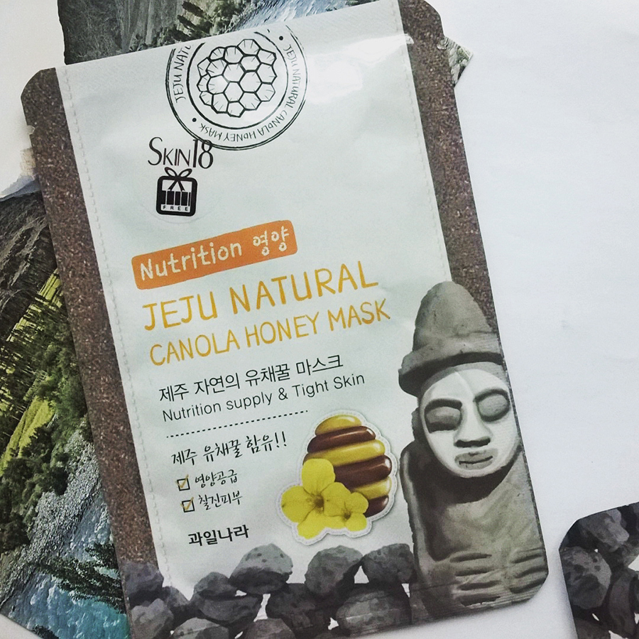 Bộ 10 miếng mặt nạ mật ong Jeju Canoda Honey Mask Hàn Quốc 10x20g +Móc khóa