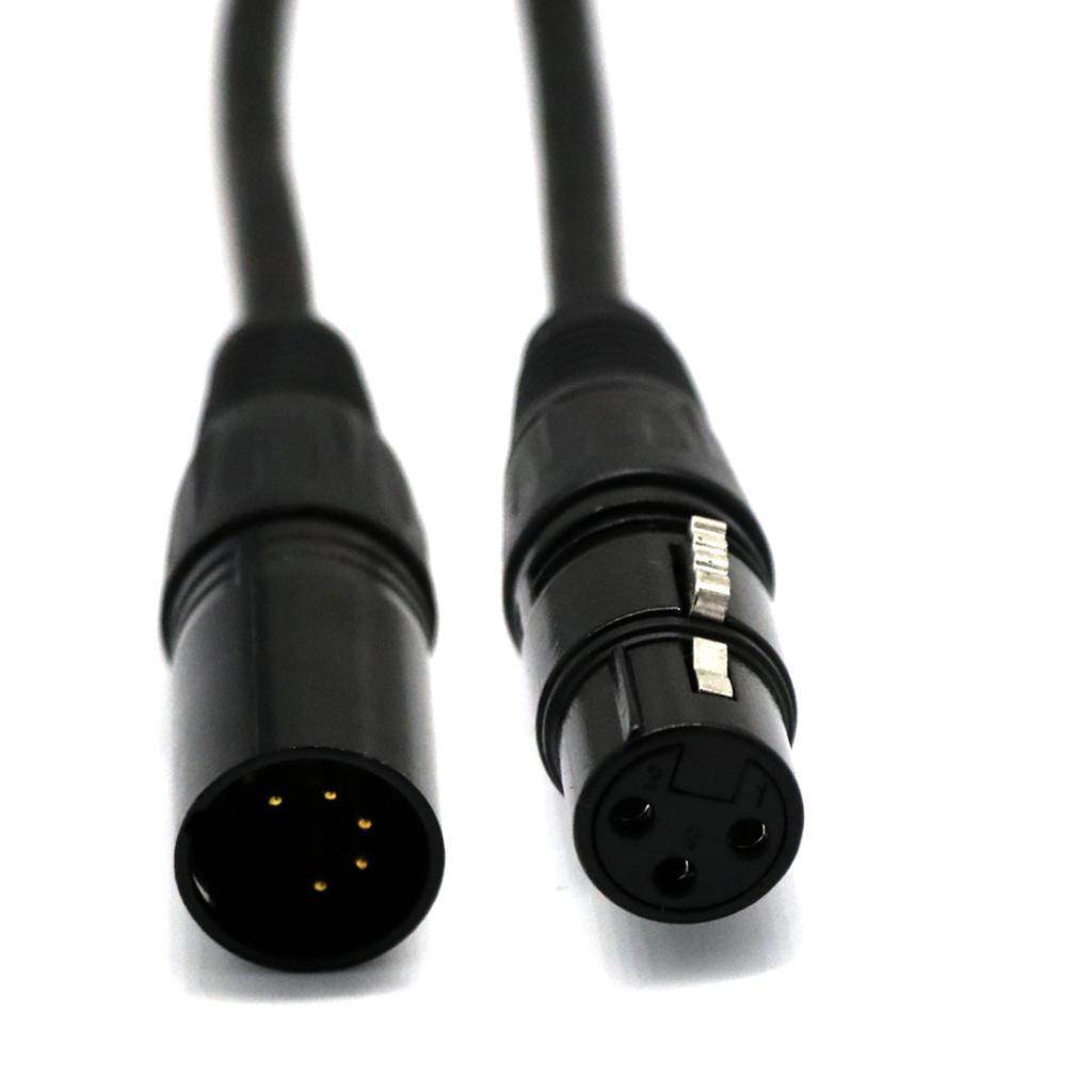 5-Pin Male to 3-Pin Female XLR Turnaround DMX Adapter Cable