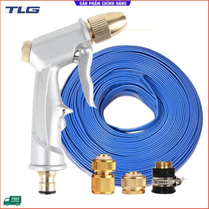 Rửa xe tưới cây Bộ dây và vòi xịt tăng áp lực nước 300% loại 25m cút đồng,nối đồng 206701