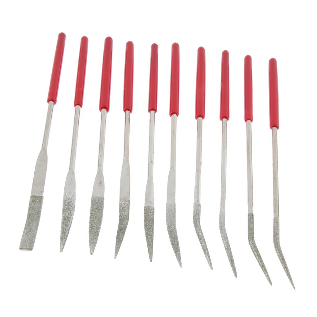 10 Miếng Các Loại Kim Cương Mini Riffler Kim Các Tập Tin Woodcraft Tiện Dụng Các Tập Tin