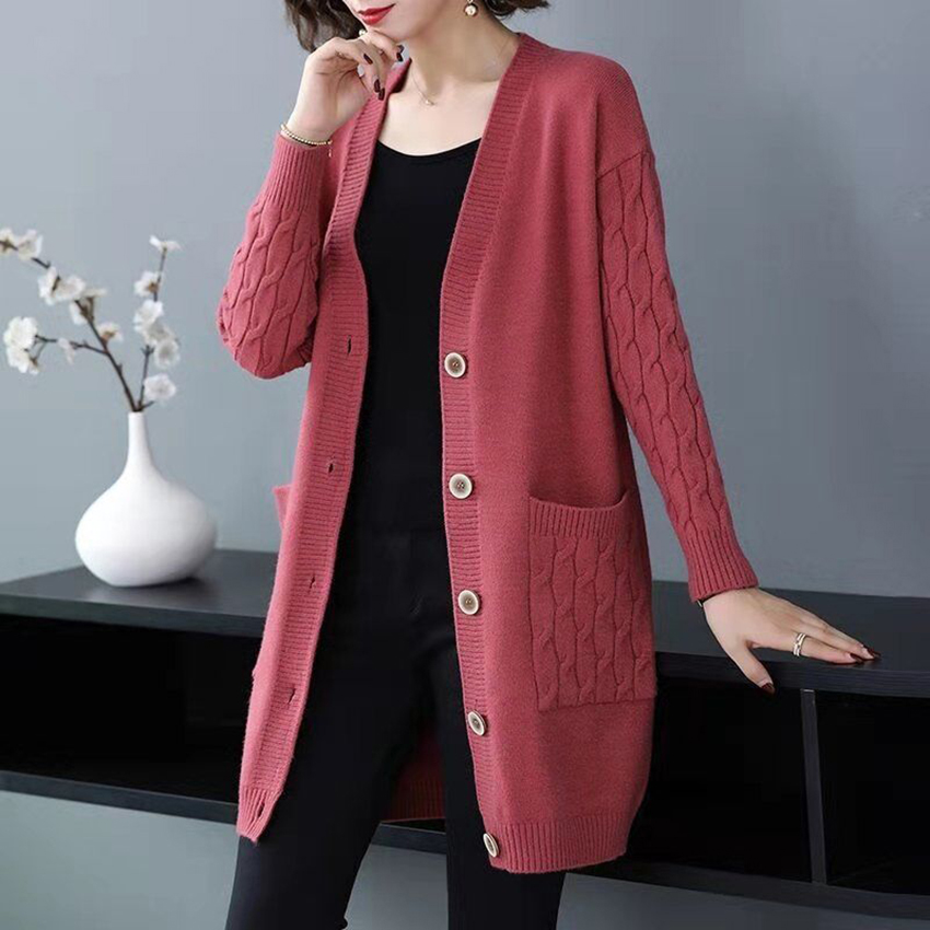 Áo len nữ cardigan dáng dài phong cách Hàn Quốc chất len mềm mại siêu xinh