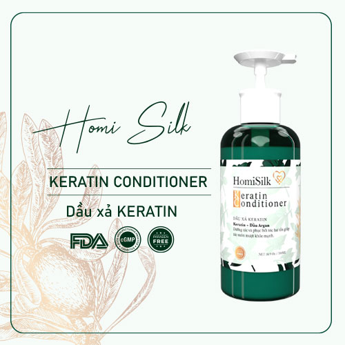 Dầu Xả KERATIN - 500ML- Giúp Tóc Suôn Mượt, Khỏe Mạnh- Nuôi Dưỡng Và Phục Hồi Tóc Hư Tổn - Homisilk