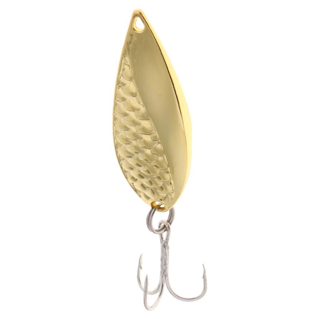 Metal Spoon Fishing Lures 15g Salmon Bass Baits Treble Hook Fishing Tackle