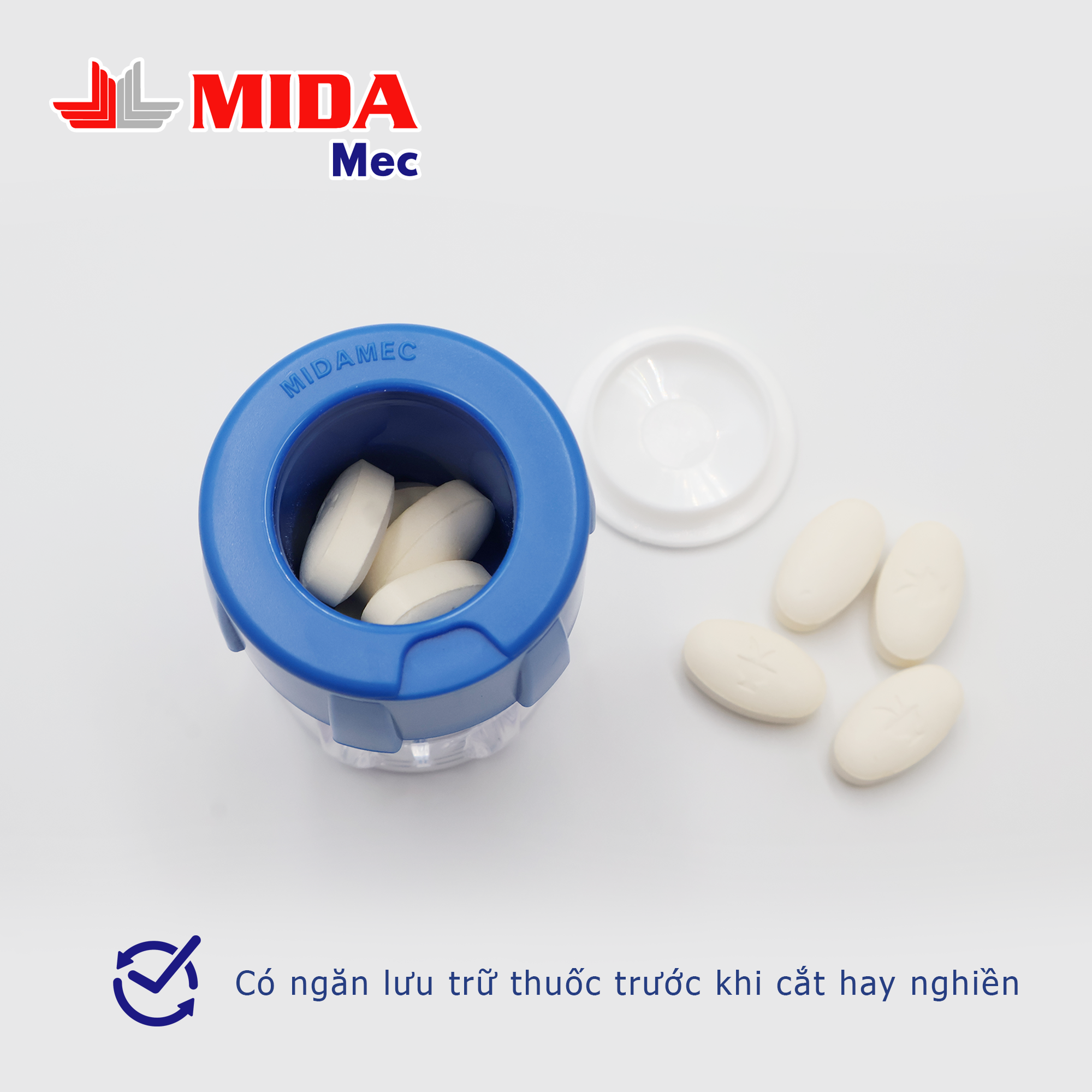 Dụng cụ nghiền thuốc MidaMec - Màu Xanh Dương