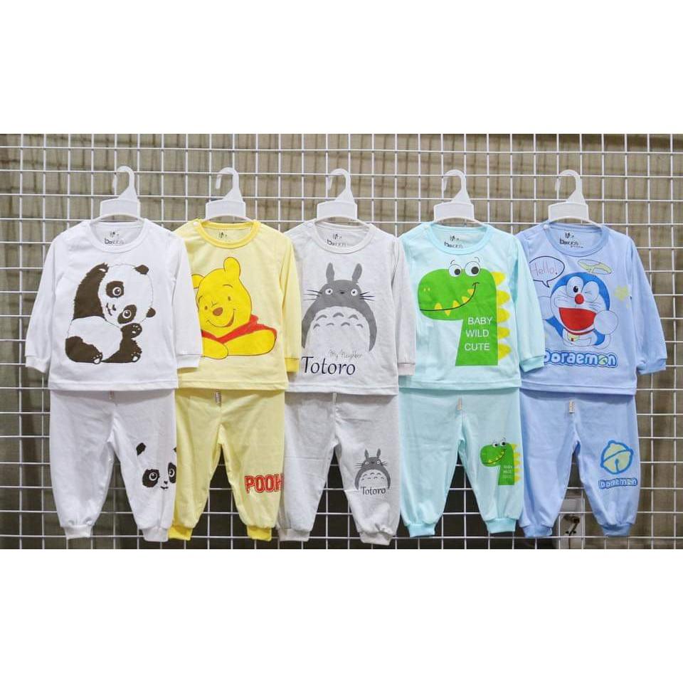 Set 5 bộ đồ dài cho bé, đồ bé trai, đồ bé gái cotton 2 chiều nhiều màu Mẫu 3