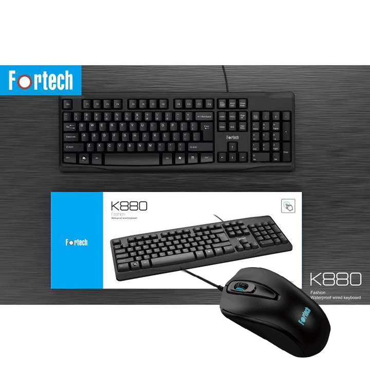 Bộ sản phẩm bàn phím chuột Fortech K880 + Mouse M880 - Hàng chính hãng