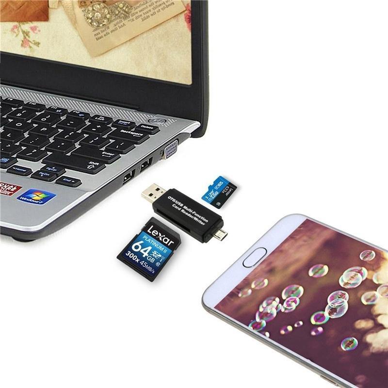Đầu đọc thẻ OTG 3 trong 1 hỗ trợ cắm thẻ Micro SD/thẻ SD/USB /thẻ TF /SD tiện dụng
