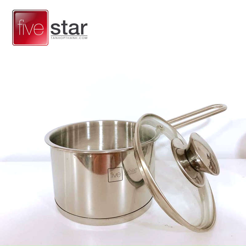 Nồi quánh Inox 3 đáy nắp kính Fivestar 16cm FTS16