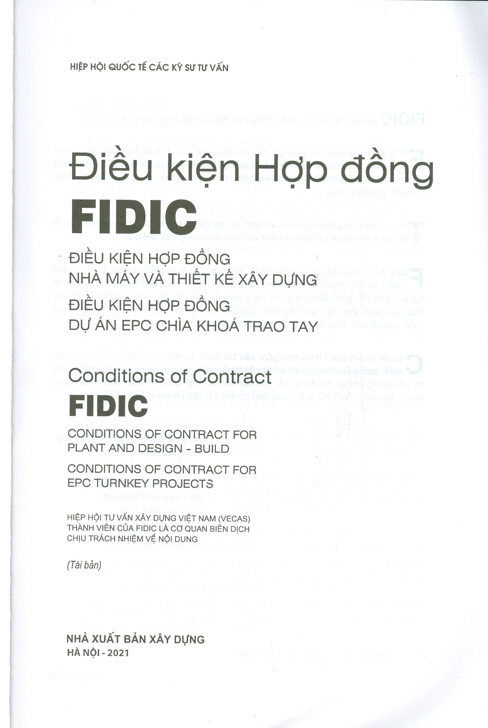 Điều Kiện Hợp Đồng FIDIC: Điều Kiện Hợp Đồng Nhà Máy Và Thiết Kế Xây Dựng - Điều Kiện Hợp Đồng Dự Án EPC Chìa Khóa Trao Tay (Tái bản)